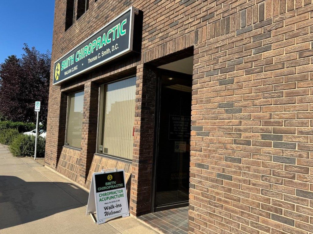 Smith Chiropractic walk-in clinic storefront on 51 Street in Camrose